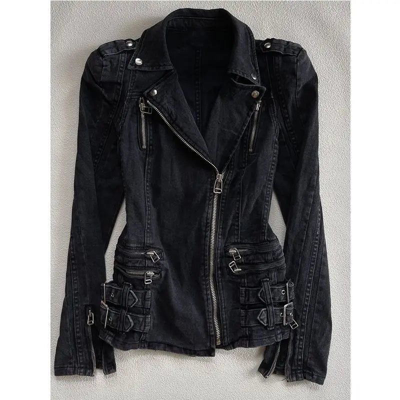 Noir Buckle Moto Jacket – Black