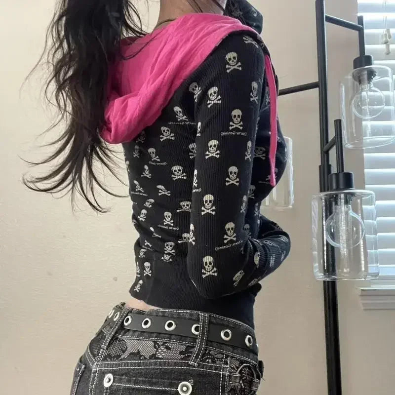 Gothic Skull Zip Hoodie