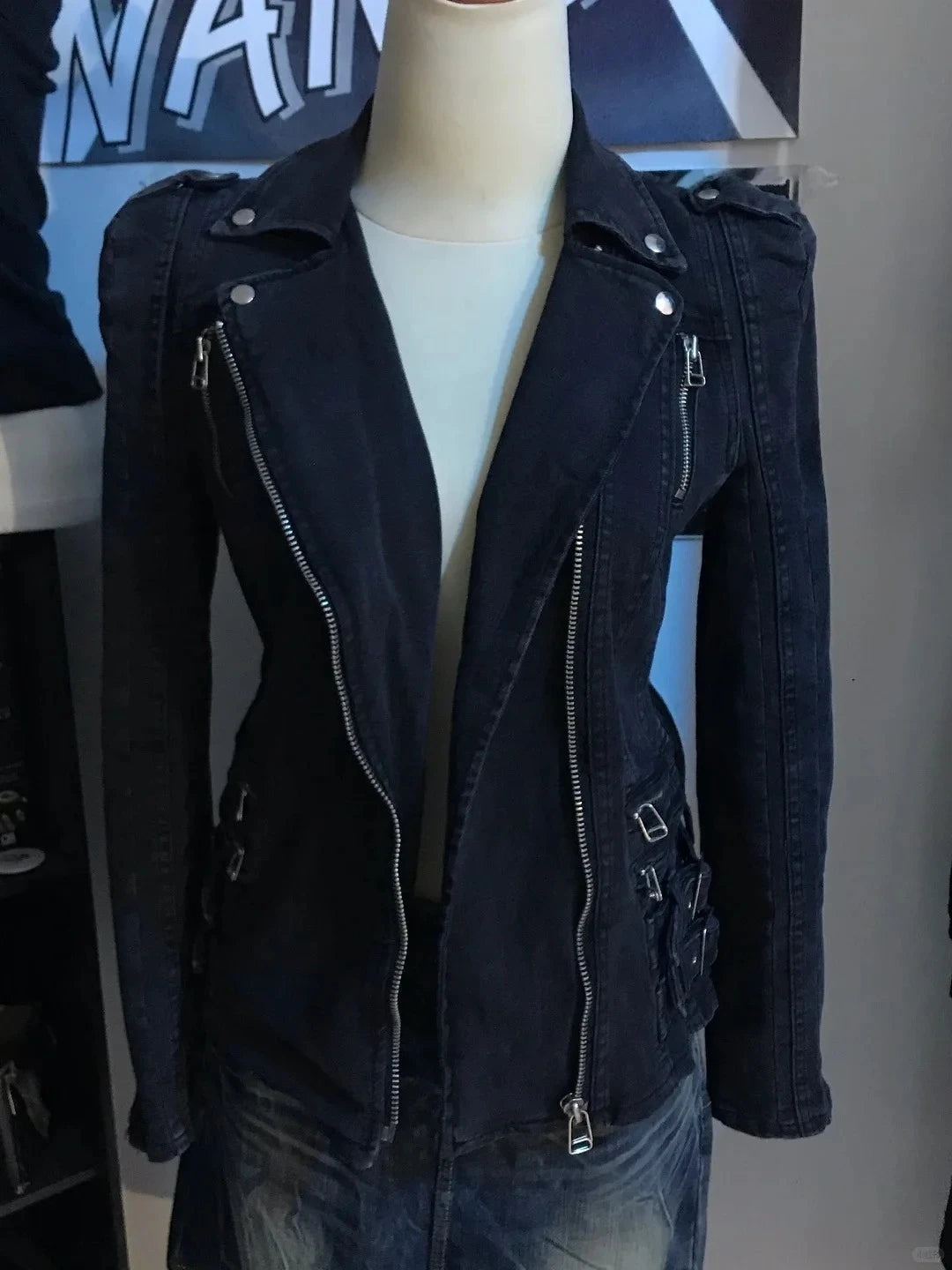 Noir Buckle Moto Jacket – Black