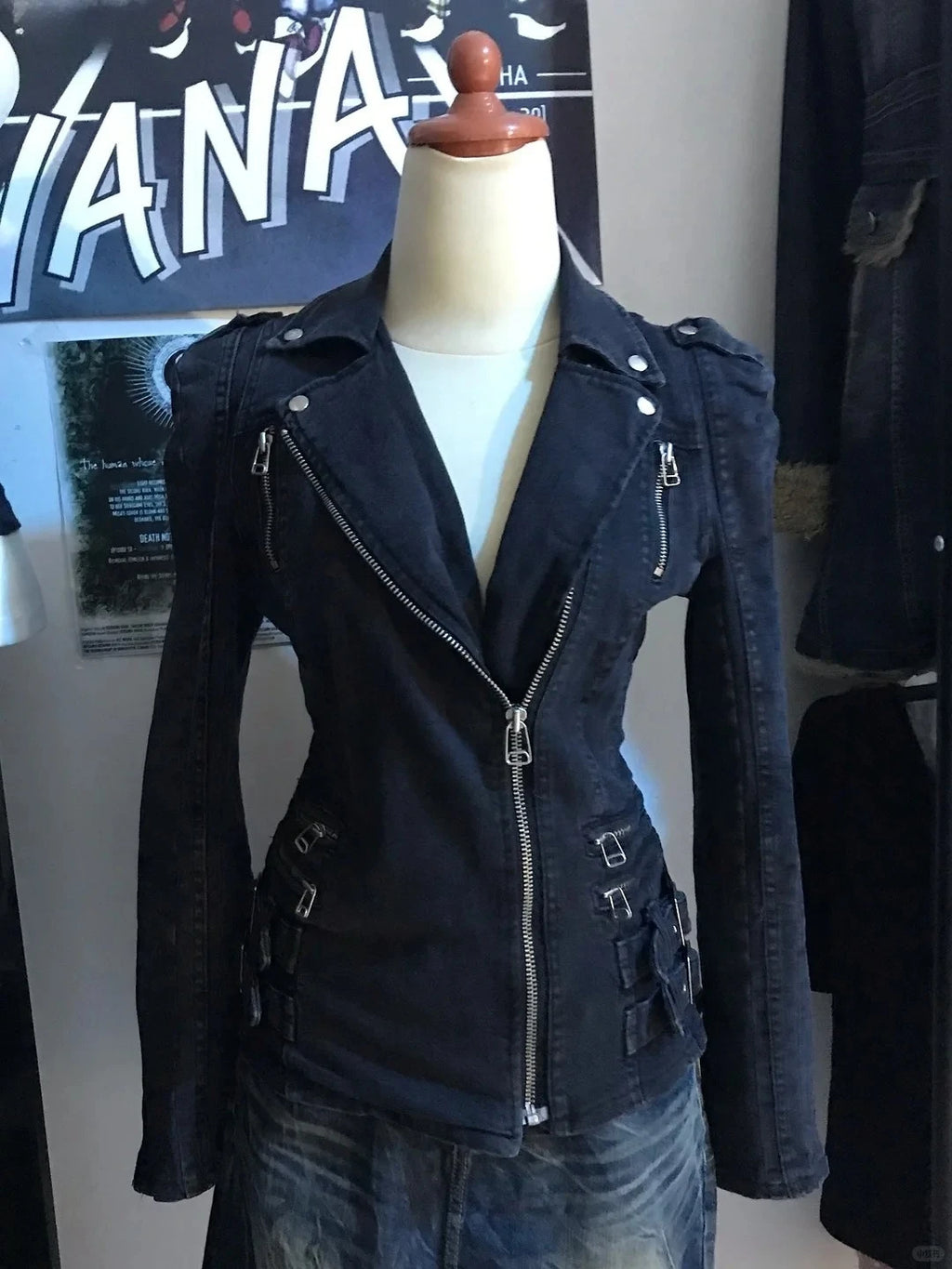 Noir Buckle Moto Jacket – Black